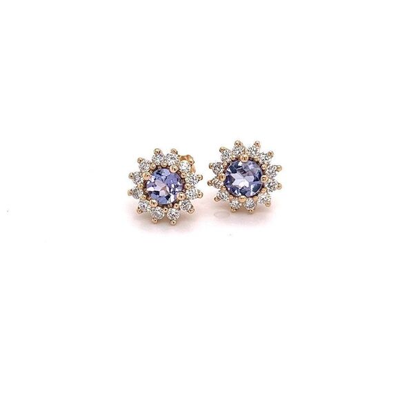 Natural Tanzanite Diamond Earrings 14k Y Gold 1.18 TCW Certified $3,790 211353 - Picture 1 of 9